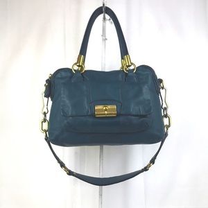 Coach Kristen Teal Leather Satchel with w/ Strap